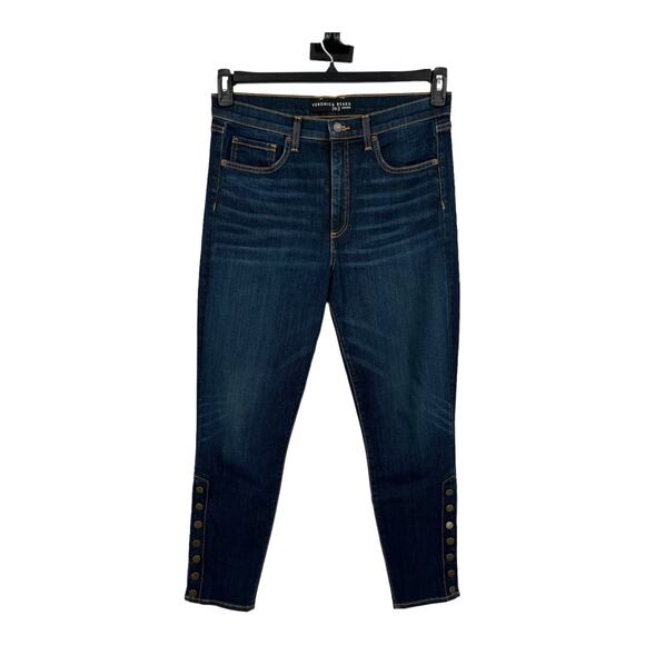 Veronica Beard jeans Debbie Side Button High Waist Ankle Skinny size 32 14 - Picture 1 of 7